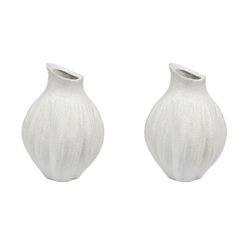 2PK LVD Ceramic Petite Flower Vase A Decorative Home Decor White