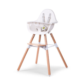 Childhome Evolu 2 Baby High Chair w/ Foot Rest 6m-6y - White