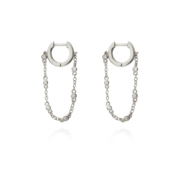 Culturesse Madigan 30mm Chain Drop Earrings - Silver