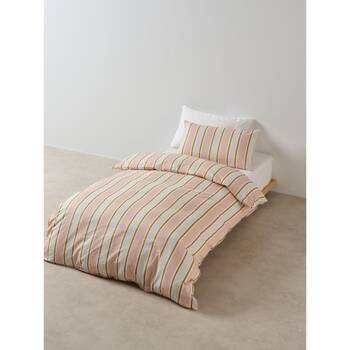 Linen House Kids Sailor Stripe Quilt Cover/Pillowcase Set Cotton Pink