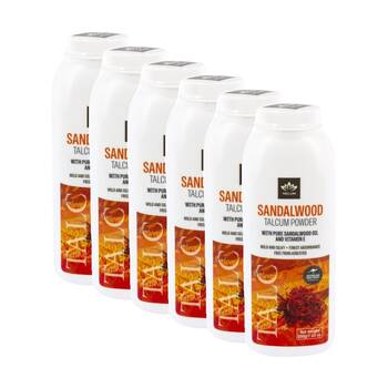 6PK Nelum Sandalwood Talcum Powder Silky Absorbent With Vitamin E 200g