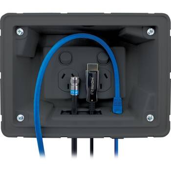 Matchmaster Recessed Wall Point With Cable Management System Black Outlet