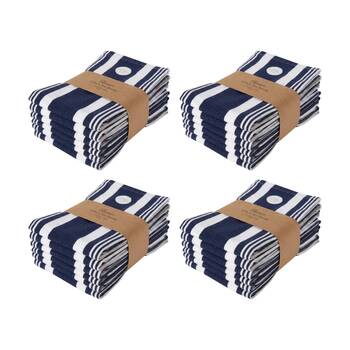 4x6pc CDSI Eleanor Tea Towel Recycled Cotton Kitchen Linen Assorted 50x70cm