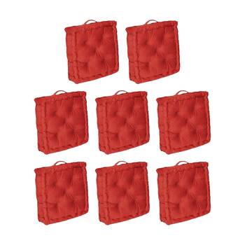 8PK CDSI Essential Box Cushion Solid Recycled Cotton Polyester Red 40x40x8cm