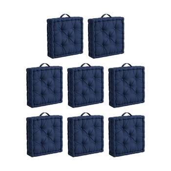 8PK CDSI Essential Box Cushion Solid Recycled Cotton Polyester Blue 40x40x8cm