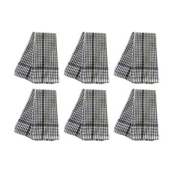 6x2pc CDSI Essential Terry Towel Check Cotton Durable Absorbent Grey 45x65cm