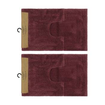 2x2pc CDSI Lunasoft Tufted Bathset Cotton Set Dusky Rose 50x80cm & 50x50cm