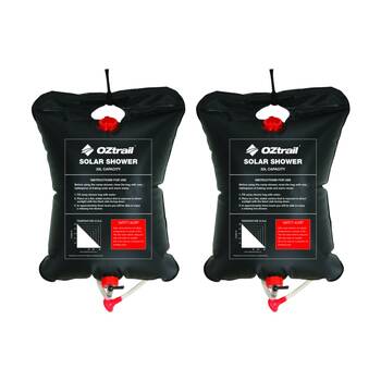 2PK Oztrail Solar Shower Compact Lightweight Outdoor Camping Heated Bag 20L