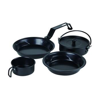 5pc Oztrail Mess Kit Non Stick Aluminium Lightweight Compact Camping Set