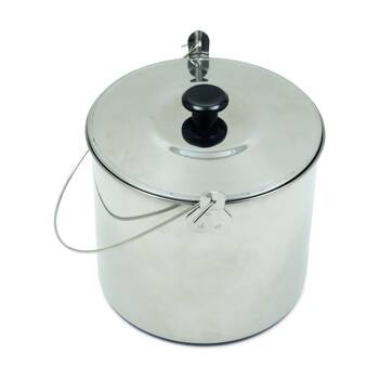 Campfire Stainless Steel Billy Camping Pot Bail Handle Secure Lid 2.8L