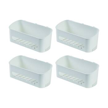 4PK Companion Suction Shelf Bathroom Storage Multiple Hooks Drainage 10kg