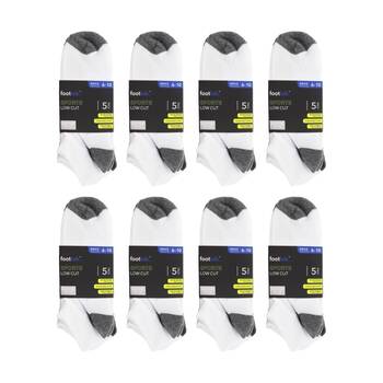 8x 5PK Footlab Men's Socks Sports Low Cut Breathable Shoe Size 6-10 White