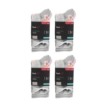 4x 5PK Footlab Women's Casual Crew Socks Shoe Size 5-8 Cotton Rich
