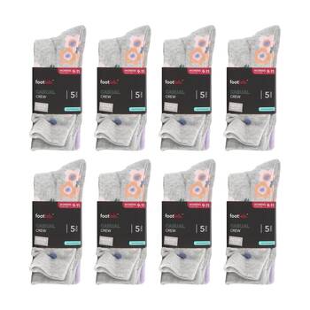 8x 5PK Footlab Women's Socks Casual Crew Shoe Size 9-11 With Motif