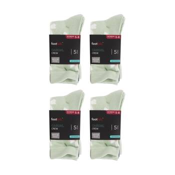 4x 5PK Footlab Socks Casual Crew Women's Shoe Size 5-8 Multi Coloured