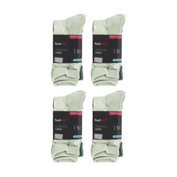 4x 5PK Footlab Women's Casual Crew Socks Shoe Size 9-11 Cotton Rich