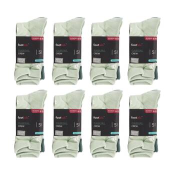 8x 5PK Footlab Women's Casual Crew Socks Shoe Size 9-11 Cotton Rich
