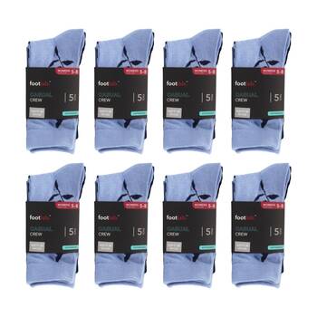 8x 5PK Footlab Women's Casual Crew Socks Cotton Rich Shoe Size 5-8