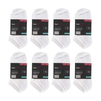 8x 5PK Footlab Women's Socks Casual Essential Low Cut Shoe Size 5-8 White