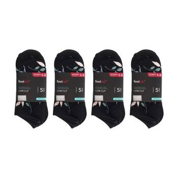 4x 5PK Footlab Women's Socks Casual Low Cut Shoe Size 5-8 With Design