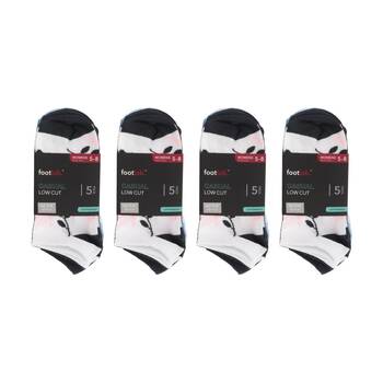 4x 5PK Footlab Women's Socks Casual Low Cut With Design Shoe Size 5-8