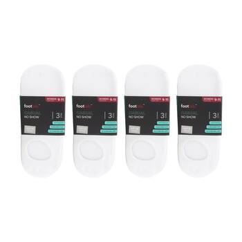 4x 3PK Footlab Women's Casual Socks No Show Shoe Size 9-11 White