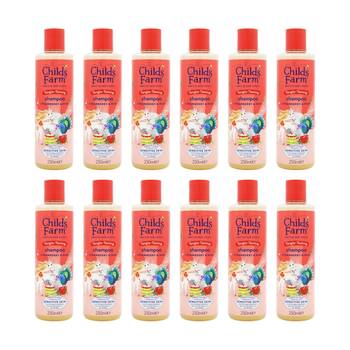 12PK Childs Farm Shampoo Sensitive Skin Experts Tangle Taming Strawberry 250ml