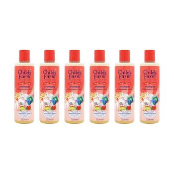 6PK Childs Farm Shampoo Sensitive Skin Experts Tangle Taming Strawberry 250ml