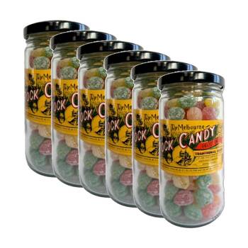 6PK Melbourne Rock Candy Tradition Hard Boiled Sweets Lollies Fruit Drops