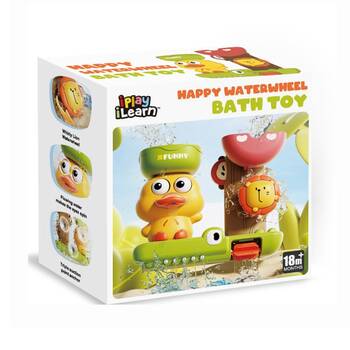 Iplay Ilearn Happy Waterwheel Bath Toy Colourful Safe ABS 18m+