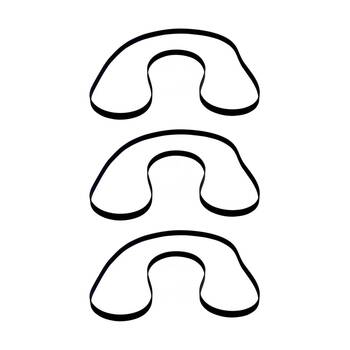 3PK Rubber Turntable Belt 195mm Diameter Compatible Parts Record Player