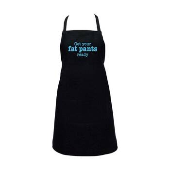 Annabel Trends Black & Blue Kitchen Apron Get Your Fat Pants Ready 60x80 cm