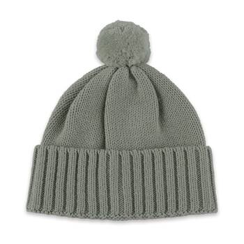 The Peanutshell Baby Knitted Beanie Winter Warming Headwear Cotton Sage