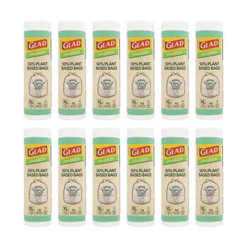 12x 16pc Glad Kitchen Tidy Bags Wave Top Extra Large 73x66cm