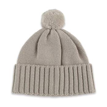 The Peanutshell Baby Knitted Beanie Winter Warming Headwear Cotton Taupe