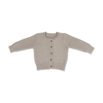 The Peanutshell Baby Knitted Button Cardigan Winter Wear Cotton Taupe