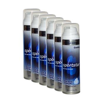 6PK Sportstar Shaving Foam Suitable For Sensitive Skin 200mL Aloe Vera Enriched