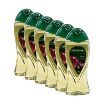6PK Palmolive Luminous Oils Hydratng Body Wash 400mL Macadamia Oil & Peony