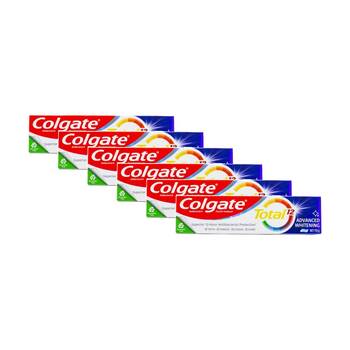 6PK Colgate Total 12 Hour Advanced Whitening Mint Toothpaste Gel 115g