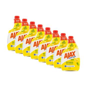 8PK Ajax Spray & Wipe Multi-Purpose Cleaning Refill Bottle 750mL Lemon Citrus