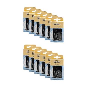 12x 24pc Lady Jayne Metal Clasp Thin Hair Styling Tie Elastics Accessory Black