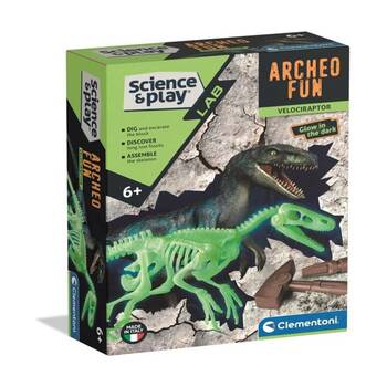 Clementoni Science & Play Dig Kit Velociraptor Glow Skeleton?6y+