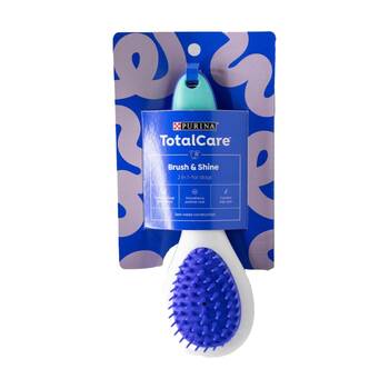 Purina Total Care Shine 2 In 1 Shedding Control Dog Brush Blue