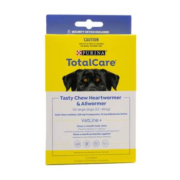 3pc Purina Total Care Tasty Chews Heartwormer & Allwormer For Dogs Large 22-45kg