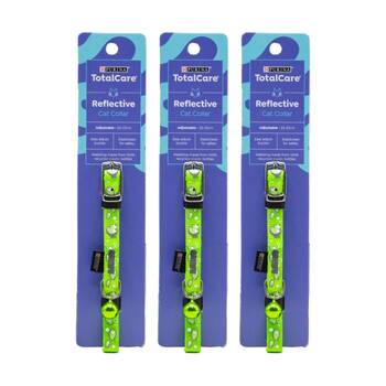 3PK Purina Total Care Reflective Adjustable Cat Collar W/ Bell 23-27cm Assorted
