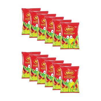 12PK Allen's Snakes Alive Jelly Lolly Bag 200g Candy/Lollies/Gummies