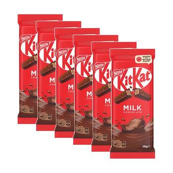 6PK Nestle Kit Kat Original Milk Chocolate W/ Crisp Wafer Block 160g