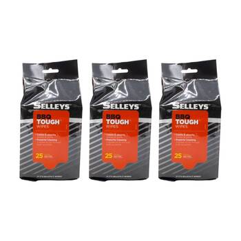 3x 25pc Selleys Pack BBQ Tough Super Sized Cleaning Wipes 250x275mm