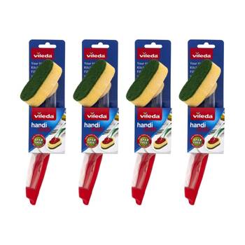 4PK Vileda Handi Dish Refillable Dish-Handle Soap Dispensing Handle