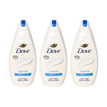 3PK Dove Gentle Cleanse Hydrate Body Wash Moisturising Formula 750ml